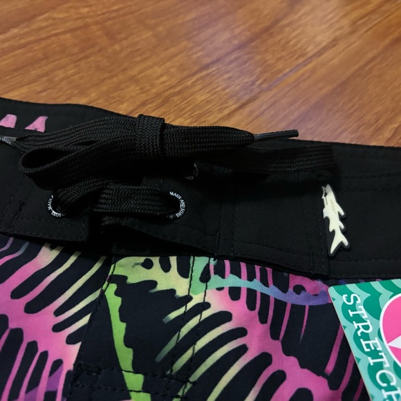 New! Maui And Sons Woman Swim Shorts Size 5 Black - Picture 5 of 6